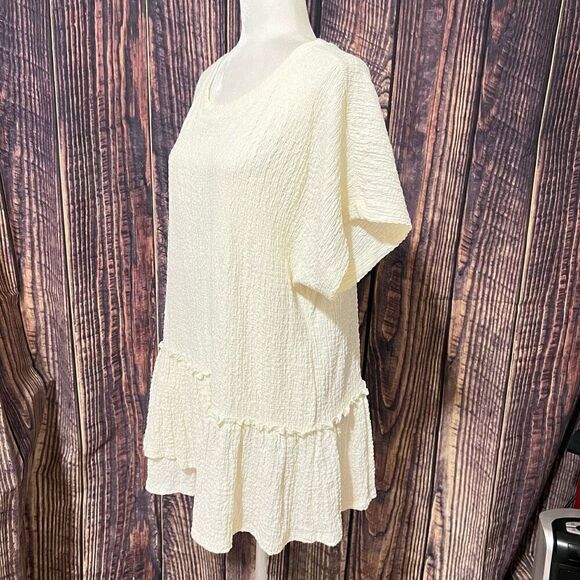 FREE PEOPLE Small New w Tags !! White Marni Tiered Tunic or, mini dress or Cover - Picture 8 of 12